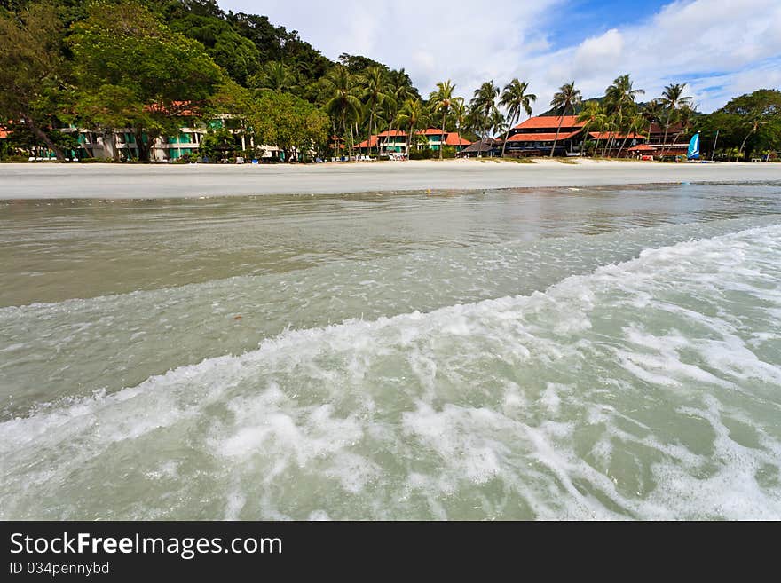 Resort near the beach on a tropical island