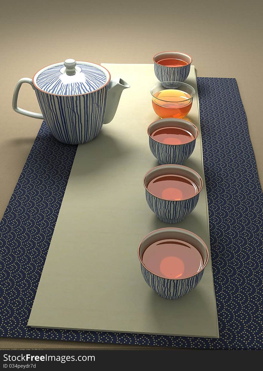 Chinese Tea Serve on table.