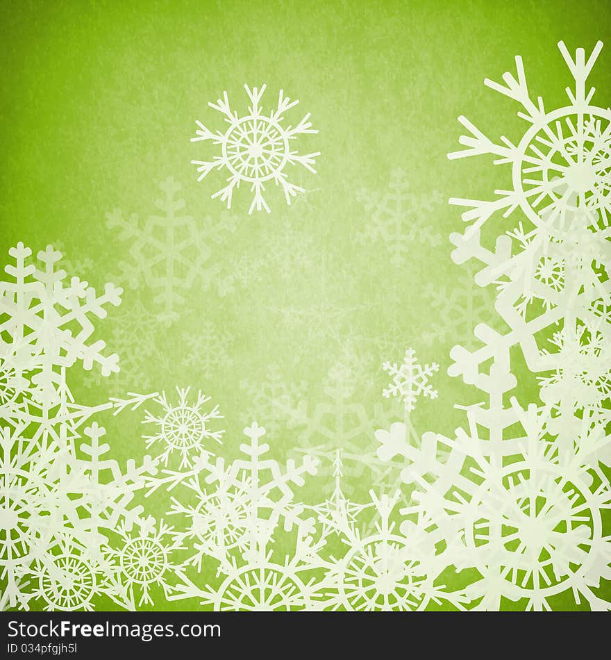 Illustration of abstract snowflake background