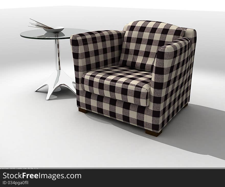 Modern sofa 3D rendering