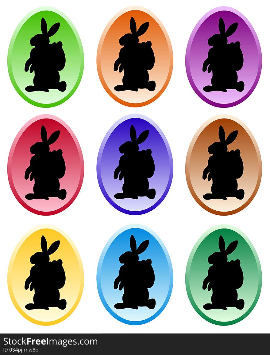 Gradient colored plastic isolated easter eggs. Also available as EPS-File. Gradient colored plastic isolated easter eggs. Also available as EPS-File