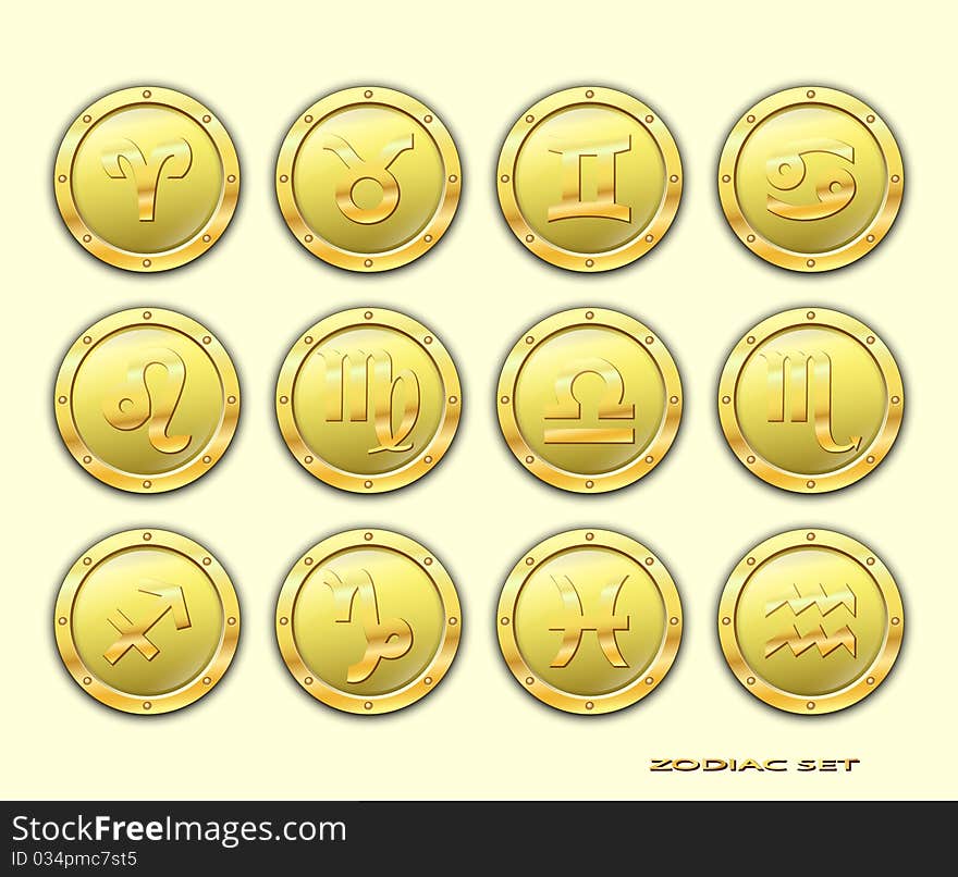 Zodiac icons on a white background. Zodiac icons on a white background.