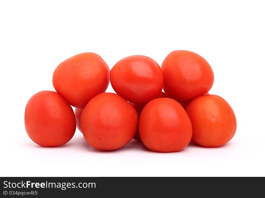 Tomatoes on a white background