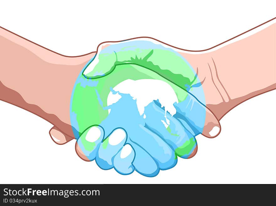 Illustration of world deal on white background