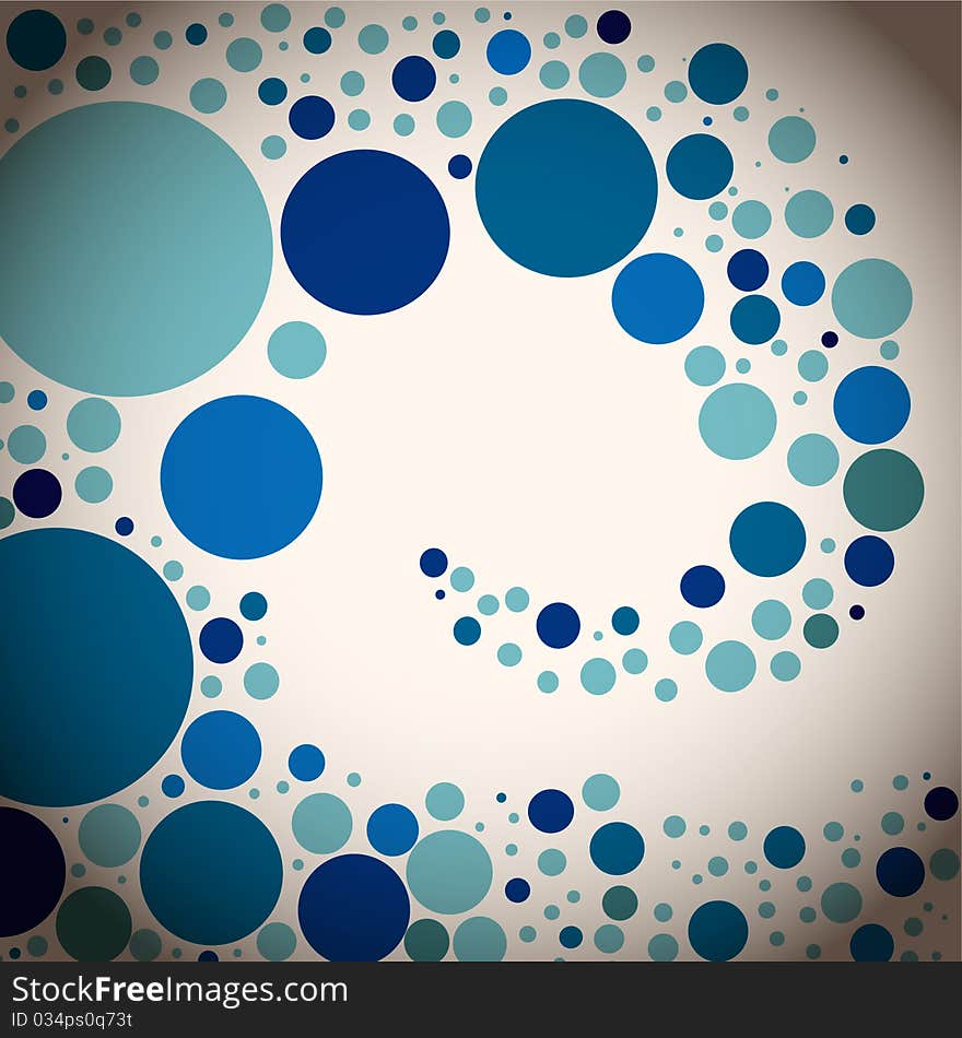 Abstract card with blue circles