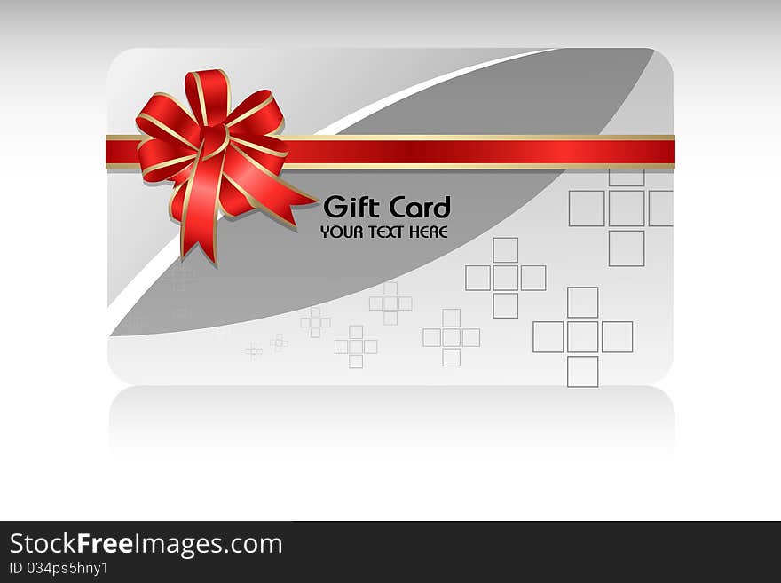 Illustration of gift card on white background