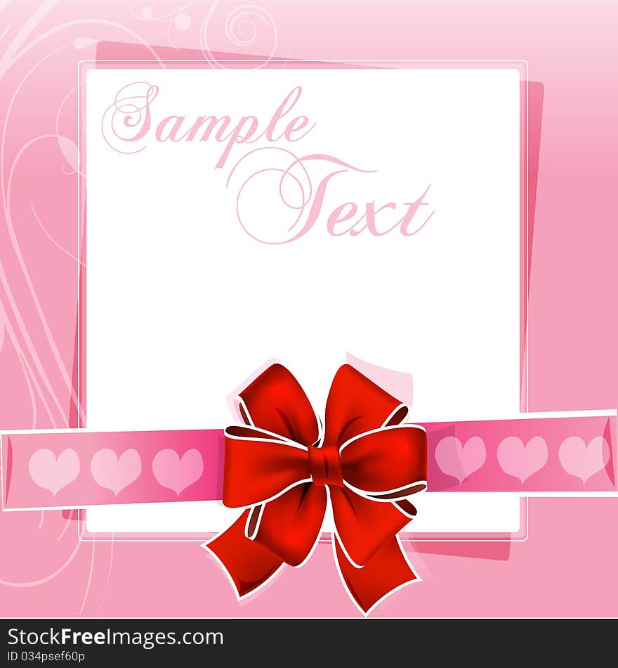 Illustration of valentine card with isolated background