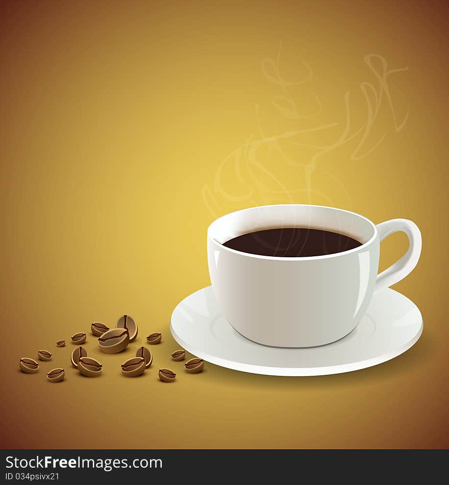 Illustration of coffee on abstract background