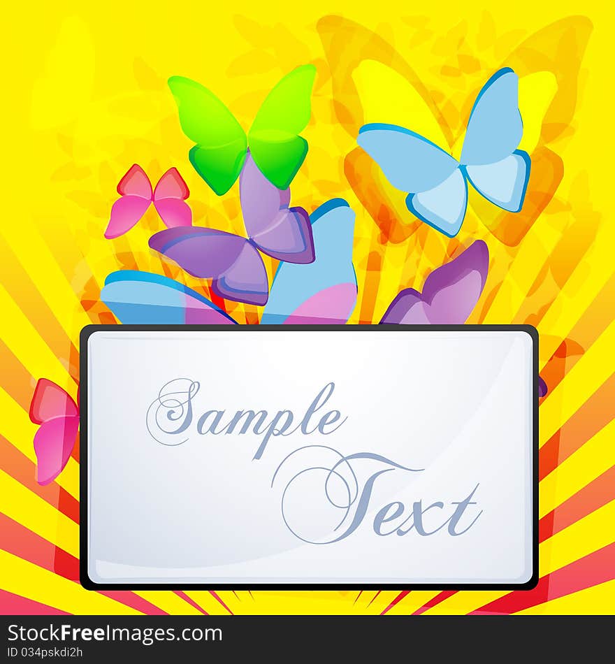 Illustration of abstract background with butterfly