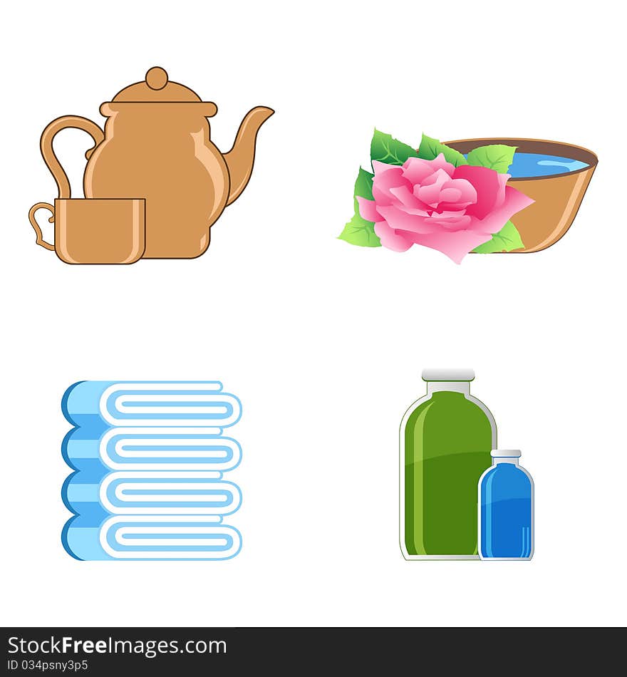 Illustration of refreshing icons on white background