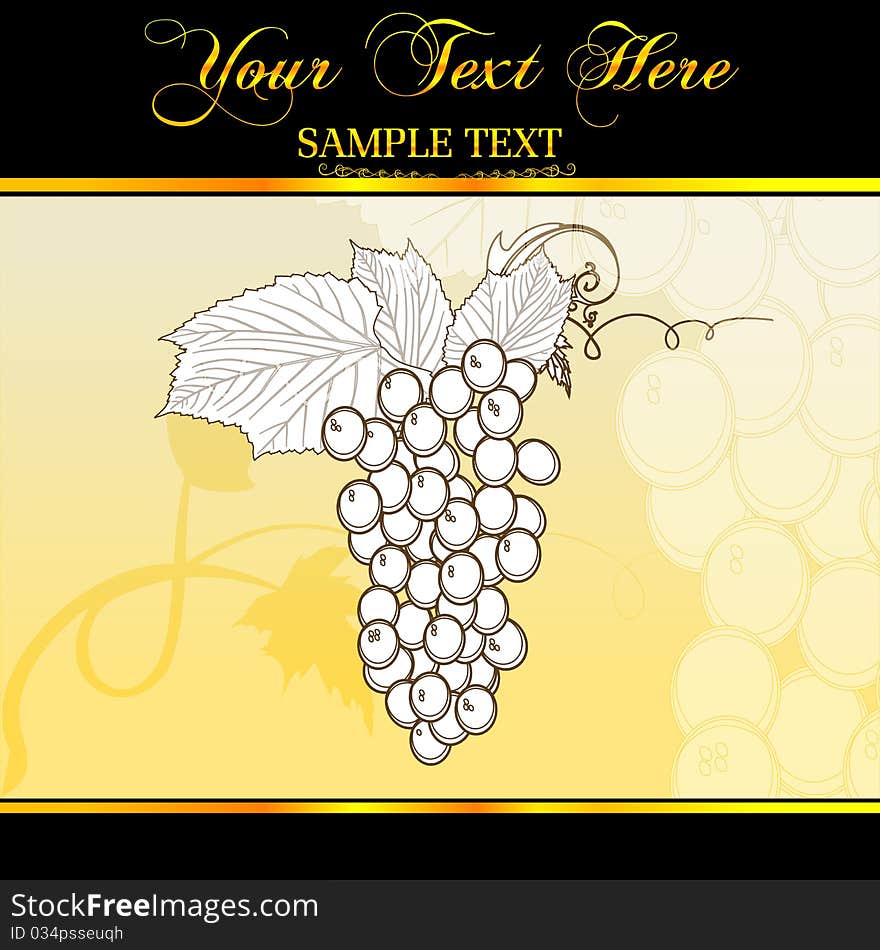 Illustration of grape on abstract background