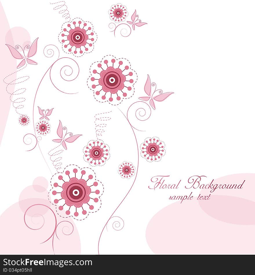 Illustration of floral isolated background. Illustration of floral isolated background