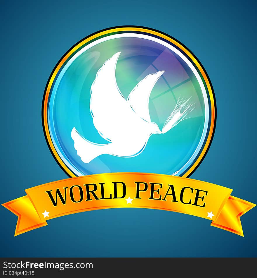 Illustration of world peace with bird on abstract background