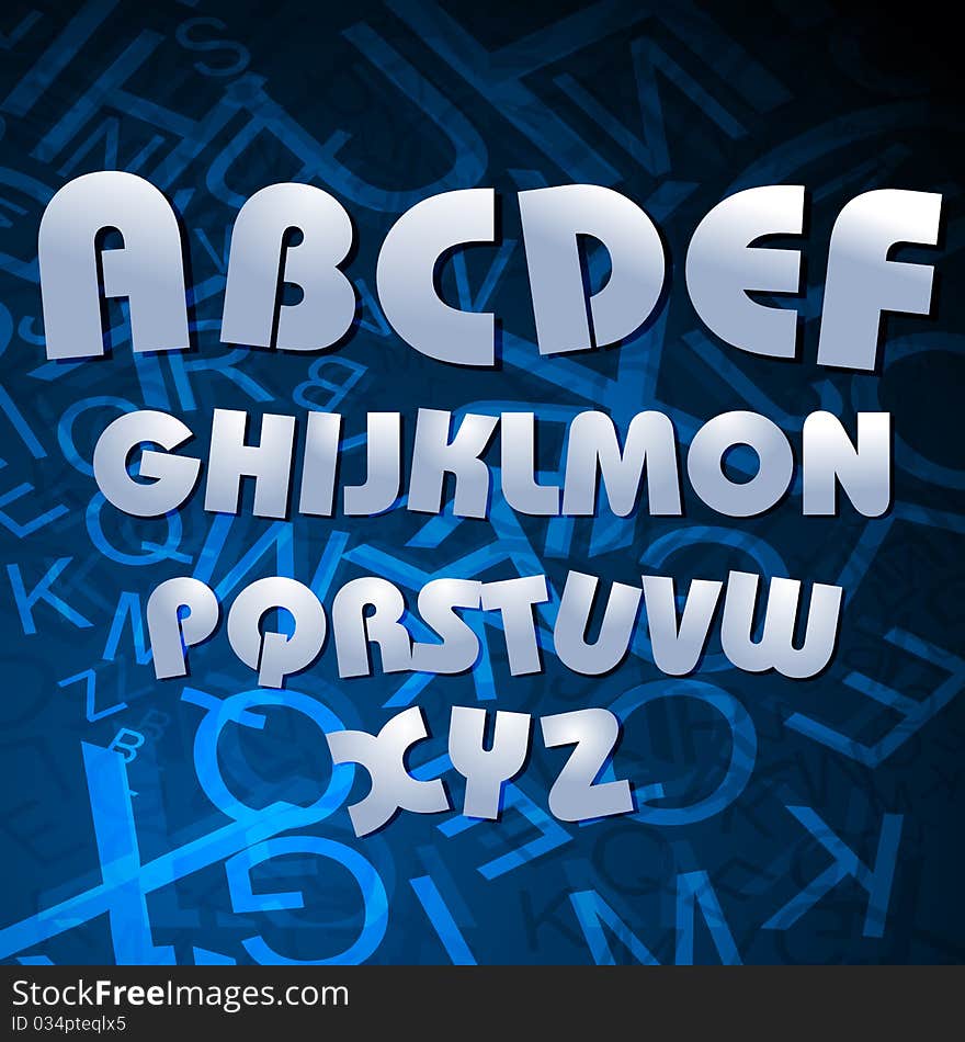 Illustration of alphabetical texts on abstract background