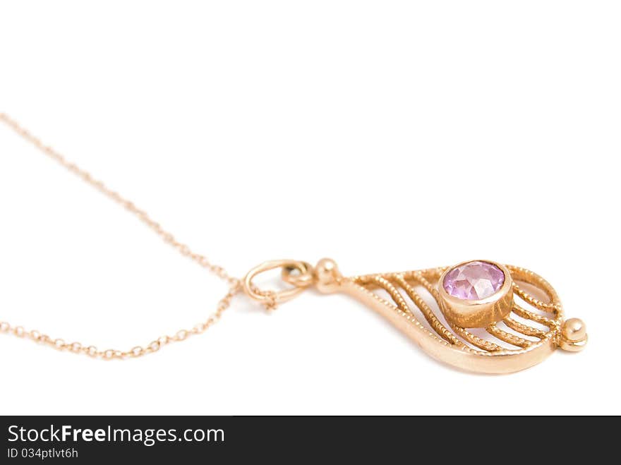 Gold coulomb with amethyst