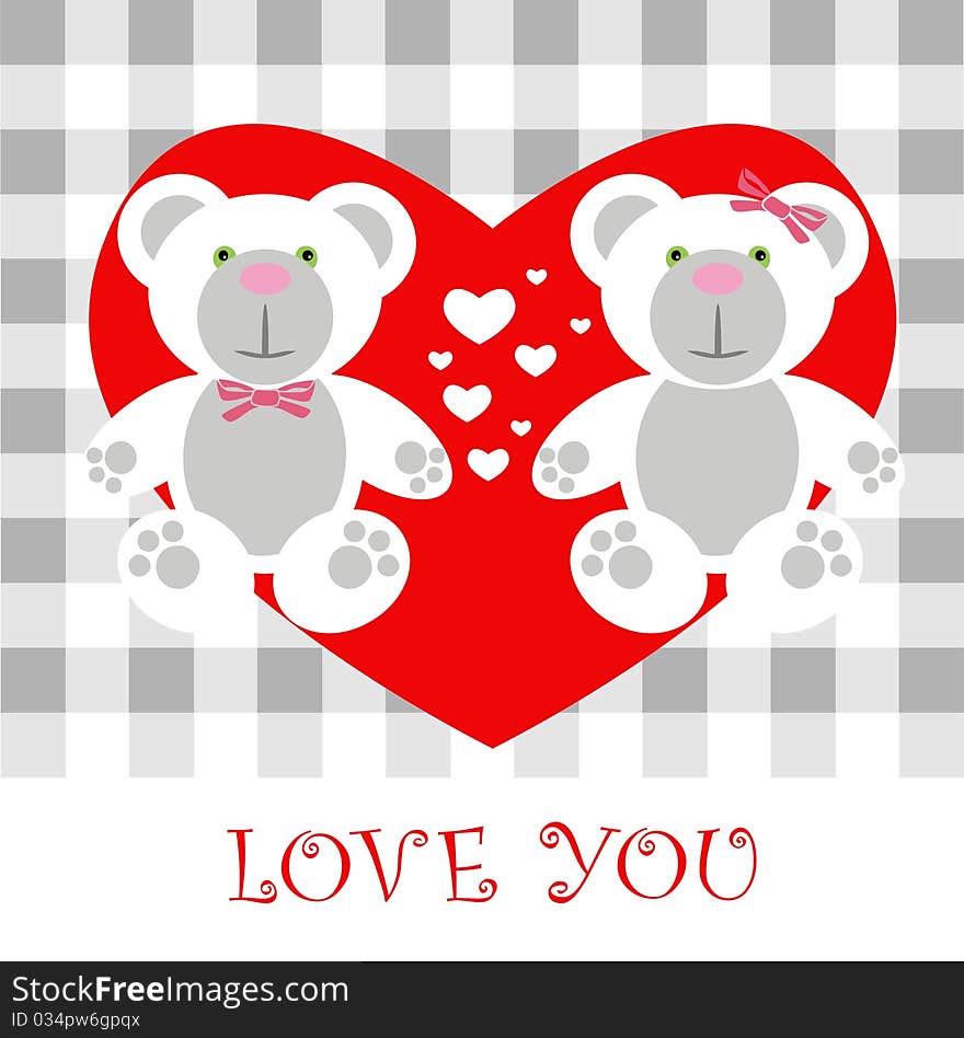 Love message fashion heart vector image, happy teddy, bear, baby. Love message fashion heart vector image, happy teddy, bear, baby