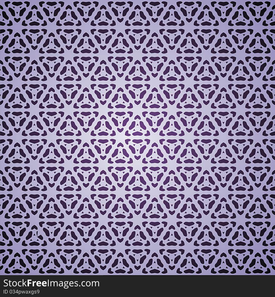 Seamless  with violet snowflakes on black background. Vector illustration