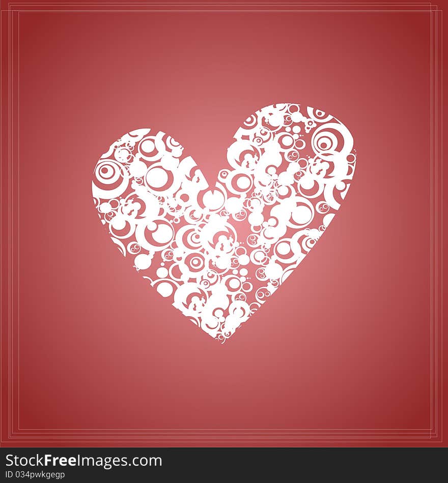 White heart on red background. Vector illustration. White heart on red background. Vector illustration