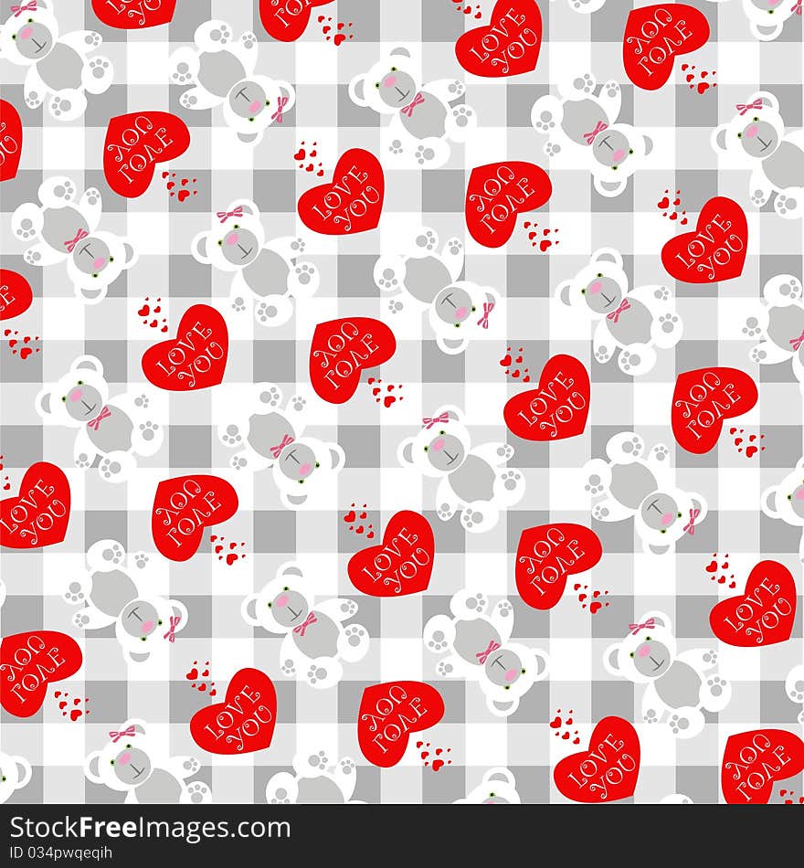 Love card Teddy background