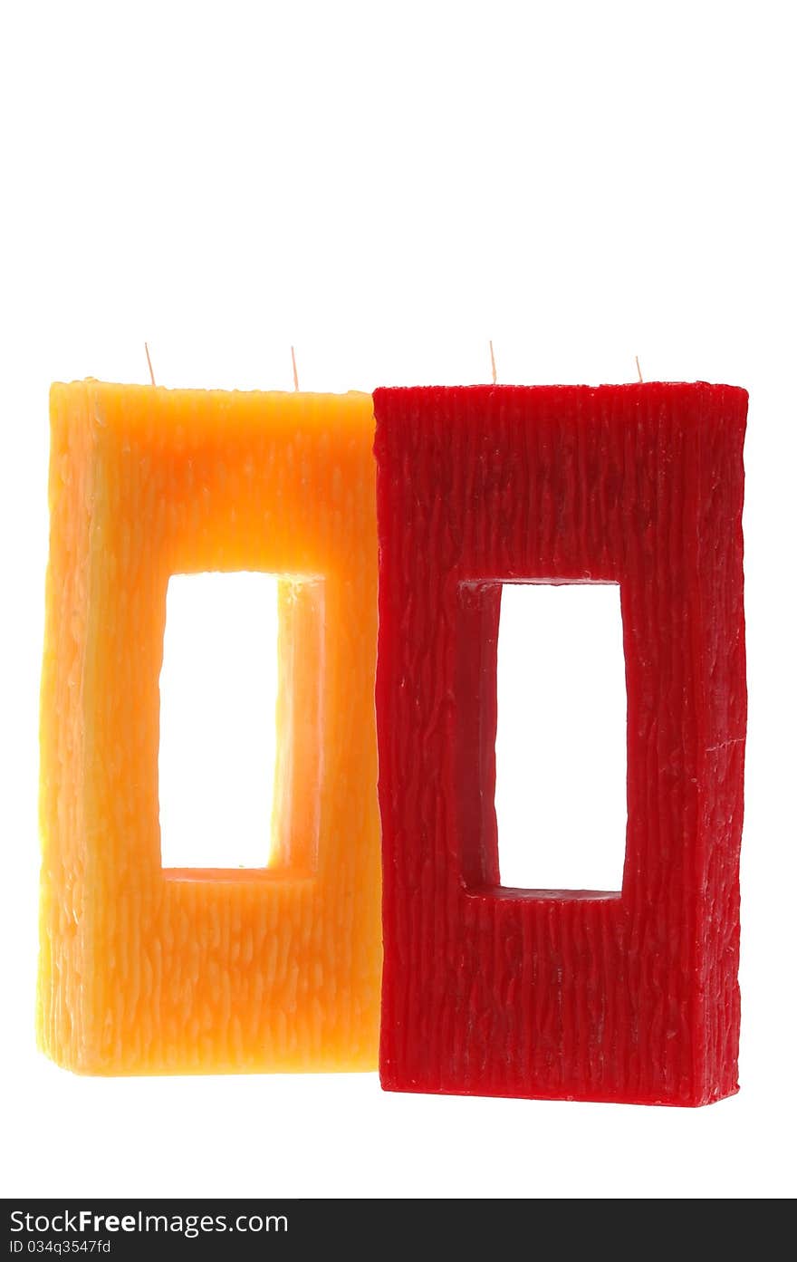 Orange and red spa candle