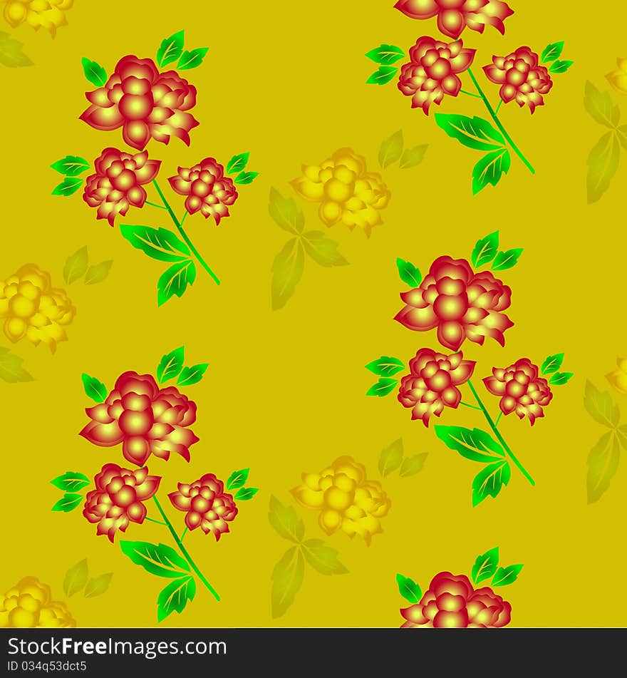 Seamless floral background. Repeat many times. Vector illustration.