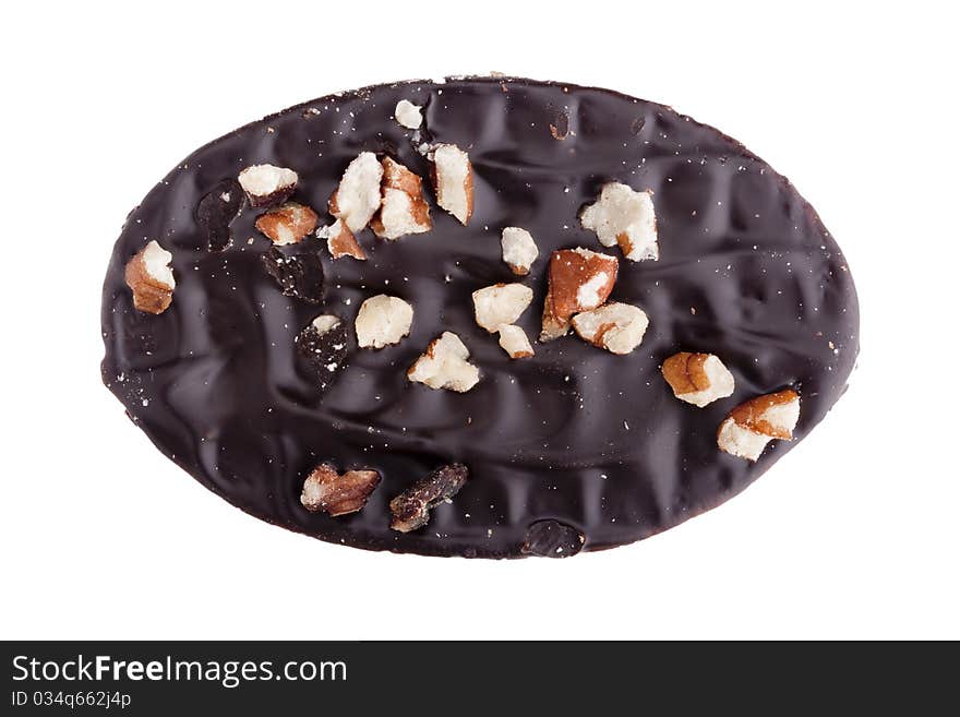 Biscuit dough with chocolate on a white background. Biscuit dough with chocolate on a white background.