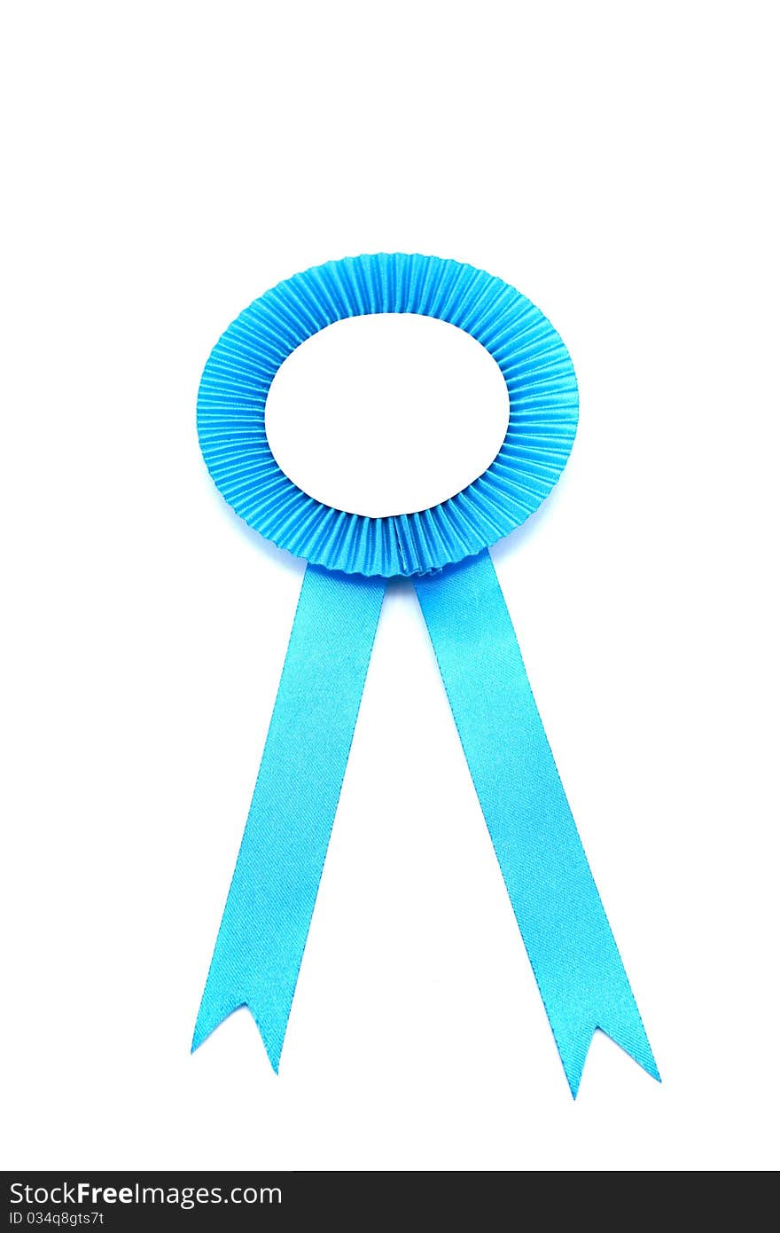 Blue award ribbon isolate on white background. Blue award ribbon isolate on white background