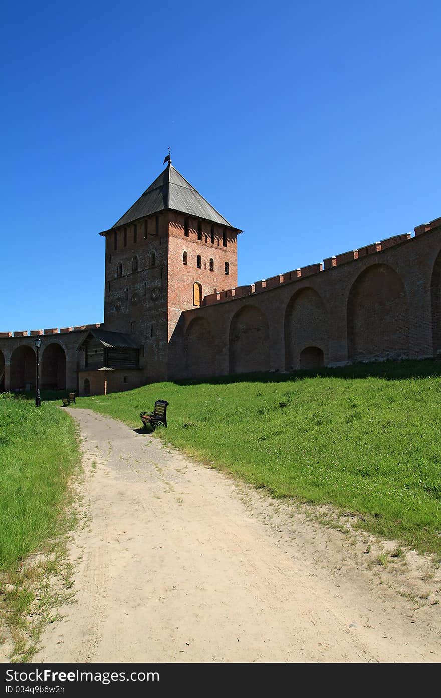 Aging fortress on green hill