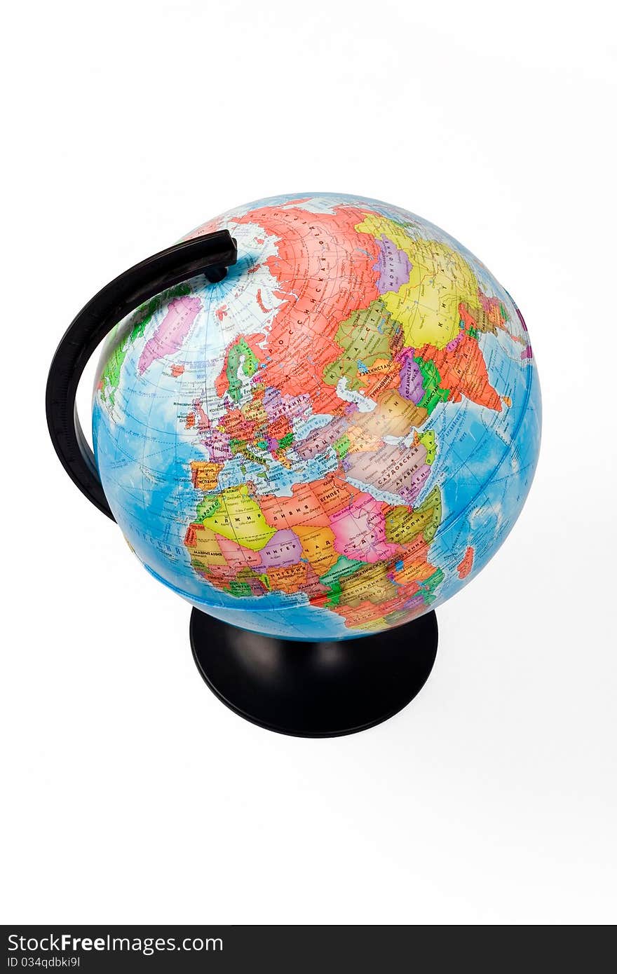 Globe on a white background