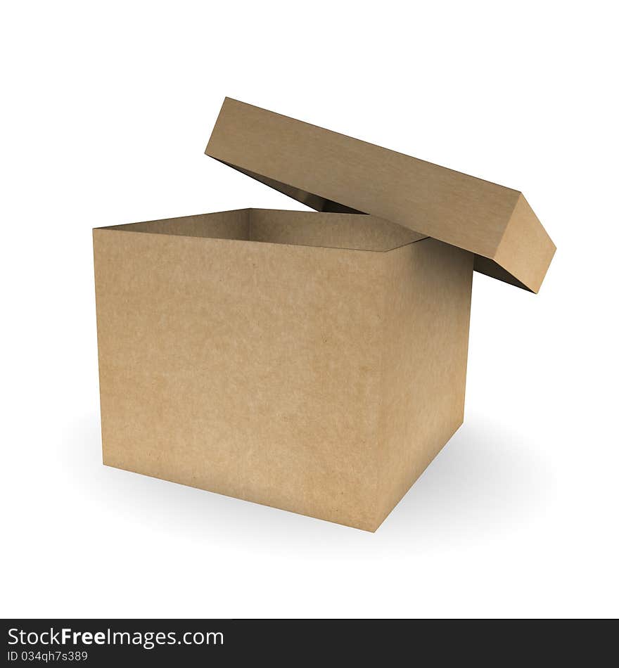 Cardboard box isolated on white background