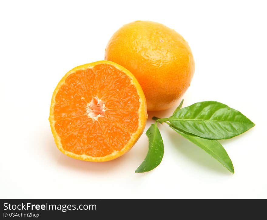 Fresh fruit on a white background