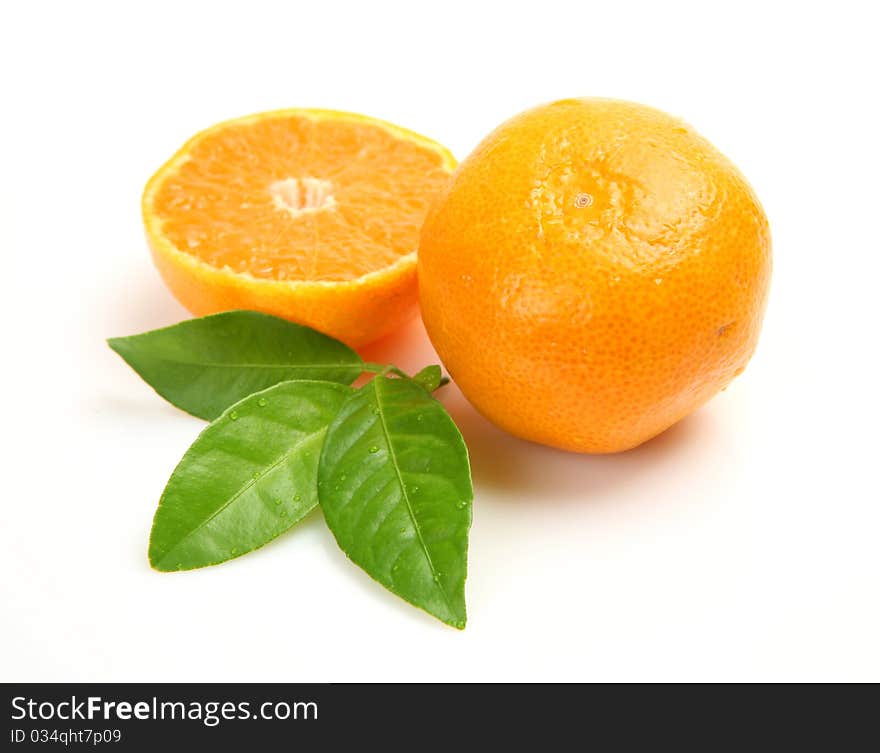 Fresh fruit on a white background