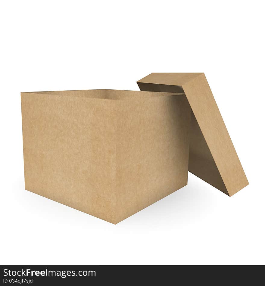 Cardboard box isolated on white background