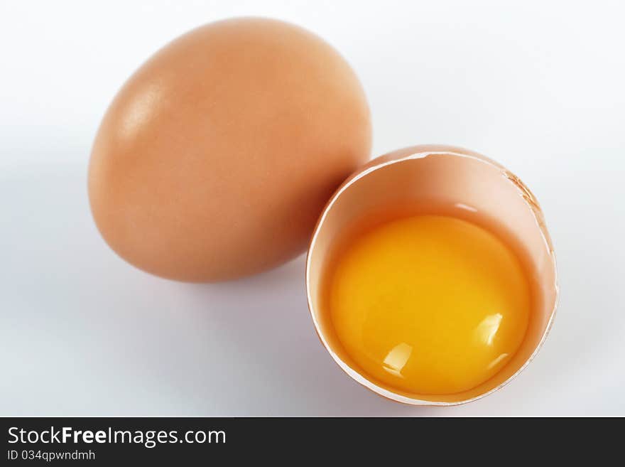 Two brown eggs