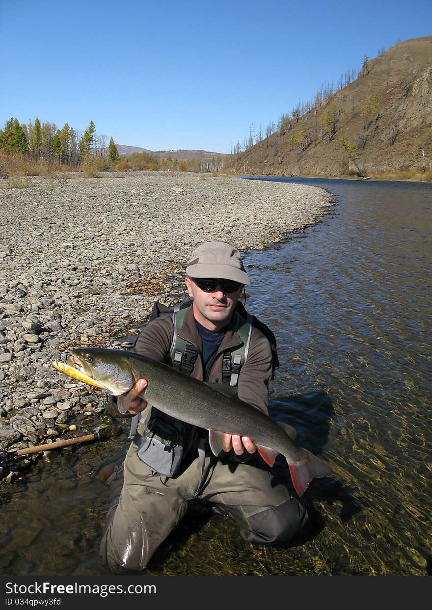 Fishing - fisherman catched big fish