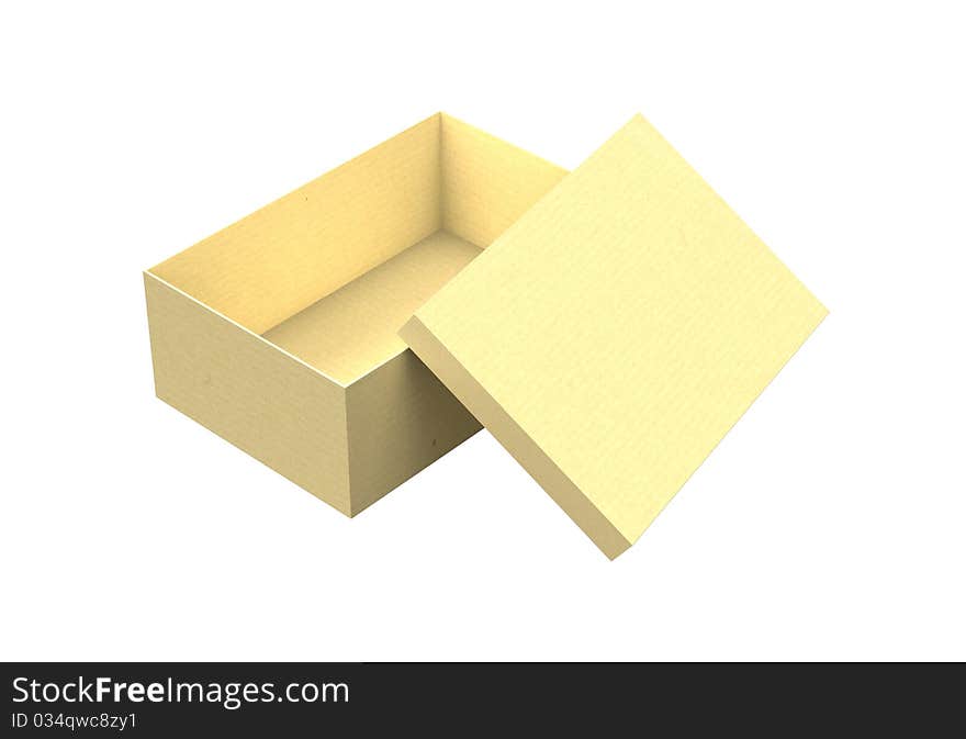 Cardboard box on a white background