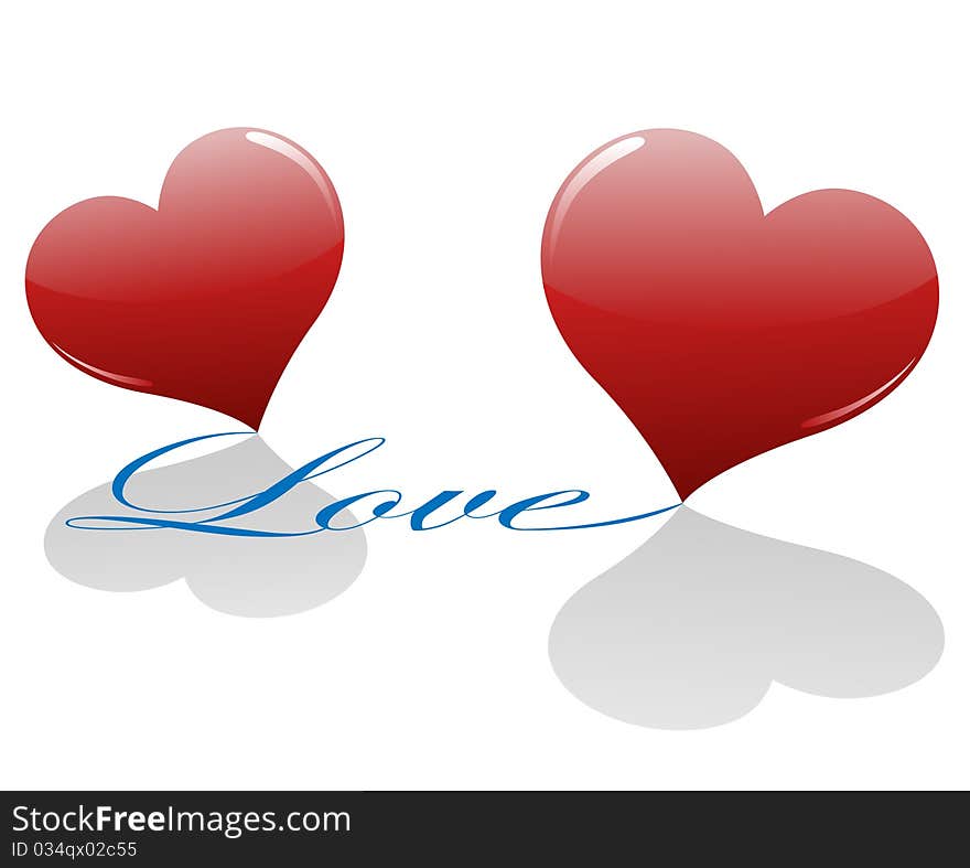 Abstract illustration of Two loving hearts