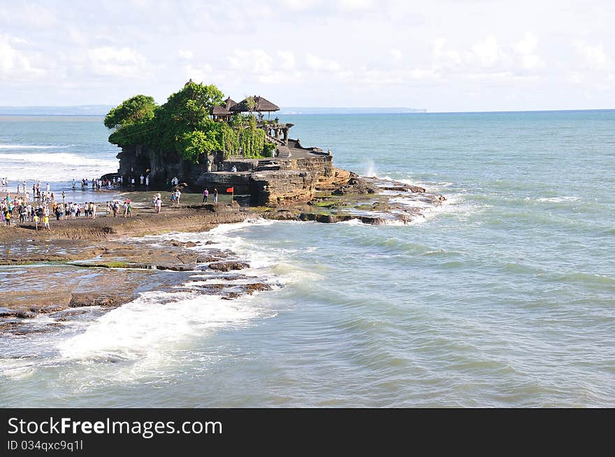 High view of the tanah lot temple. High view of the tanah lot temple.