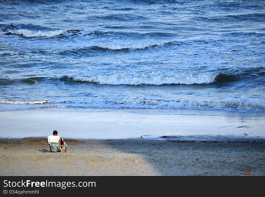 Reading on the beach