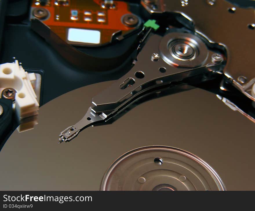 Macro image of hard disk drive