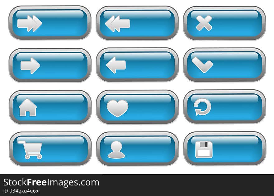 Shiny Internet  buttons set