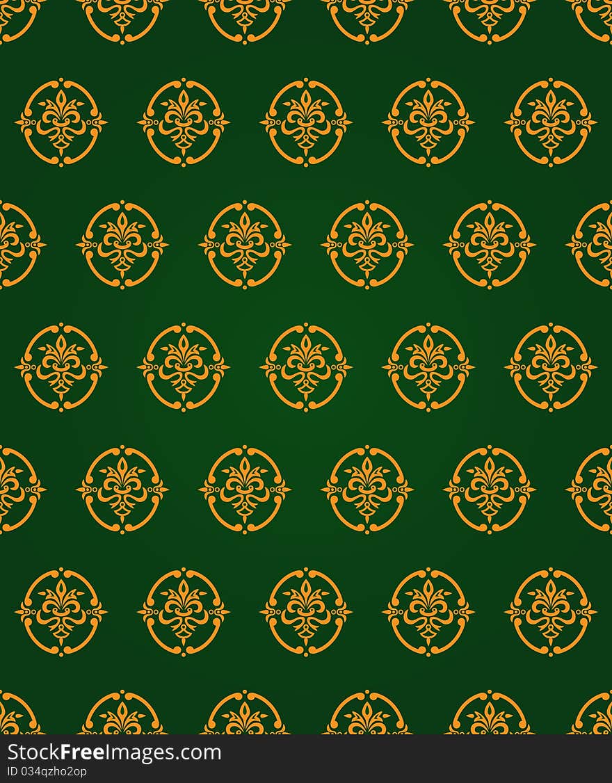 Green And Gold Vintage Pattern