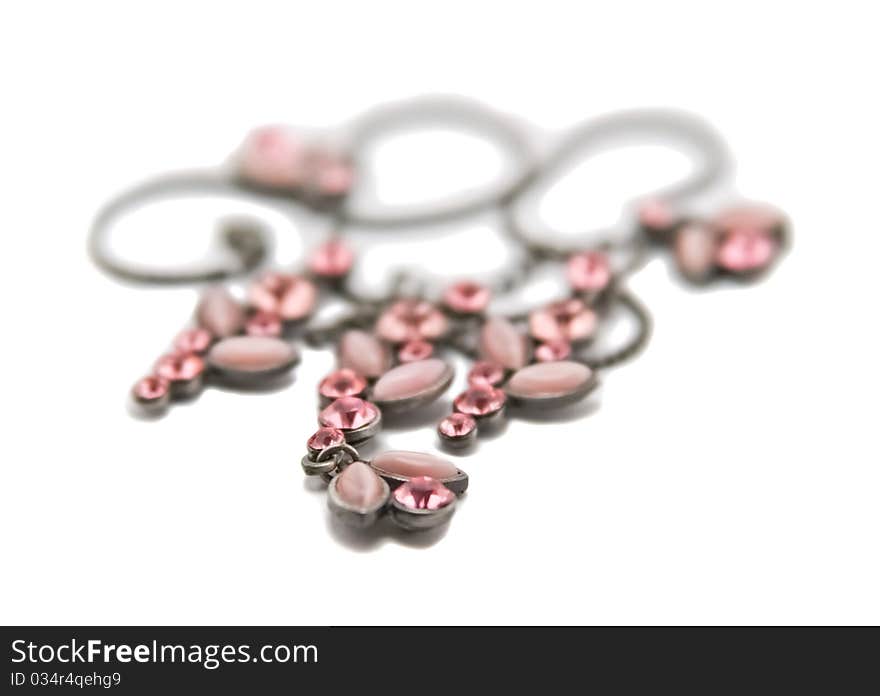 Necklace on a white background