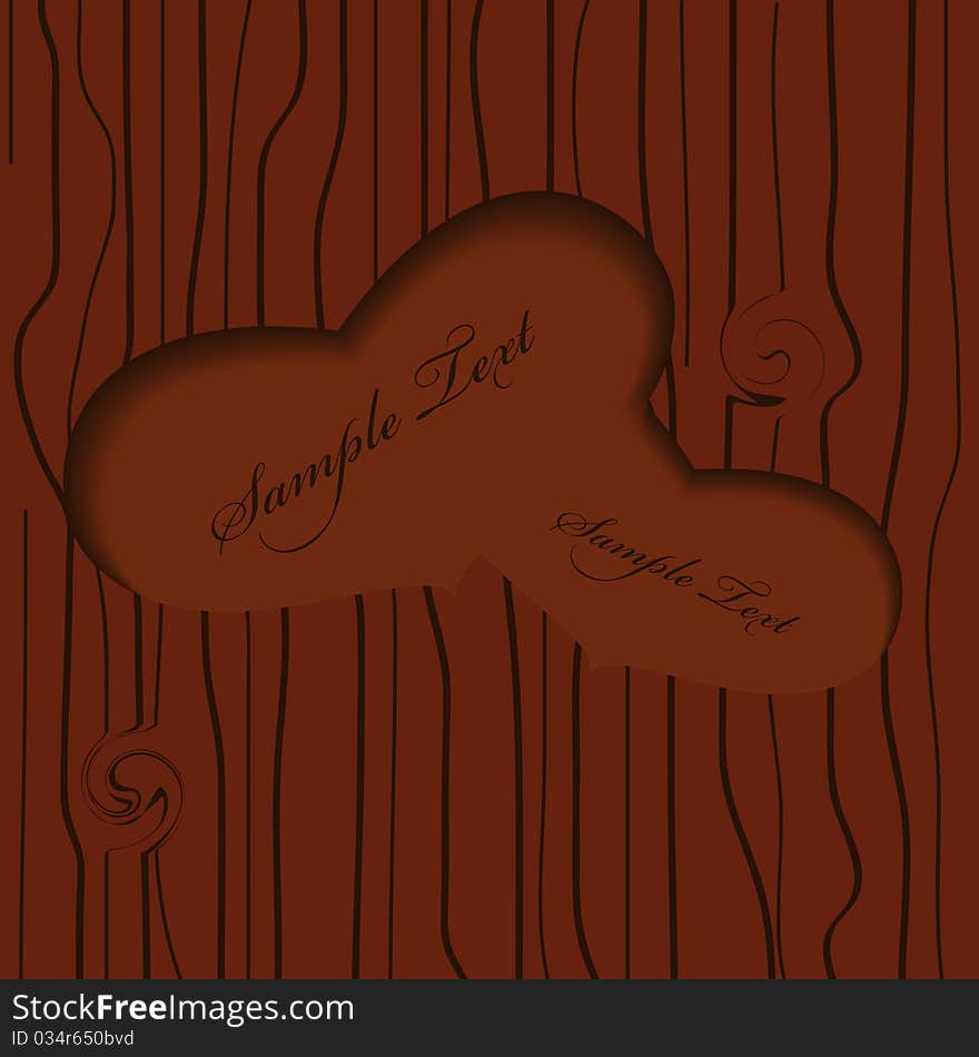 Vector picture with tree and 2 hearts cut out. Vector picture with tree and 2 hearts cut out