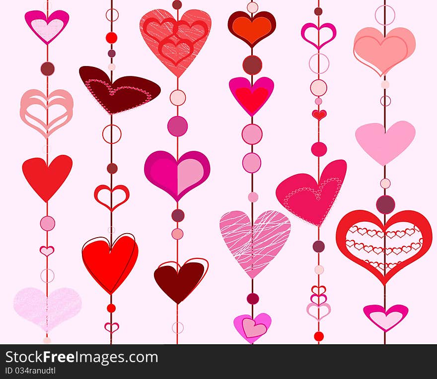 Many different heart on a white background. Many different heart on a white background