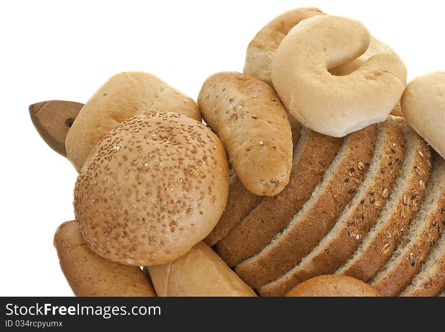 Fresh bread on cutting board