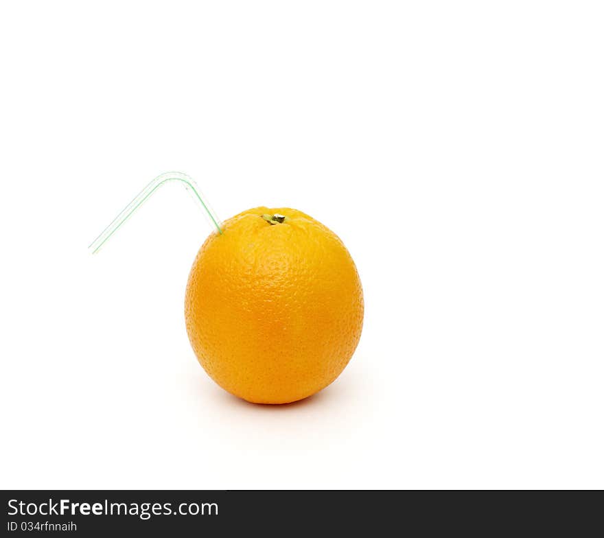 Juicy orange isoalted on a white background