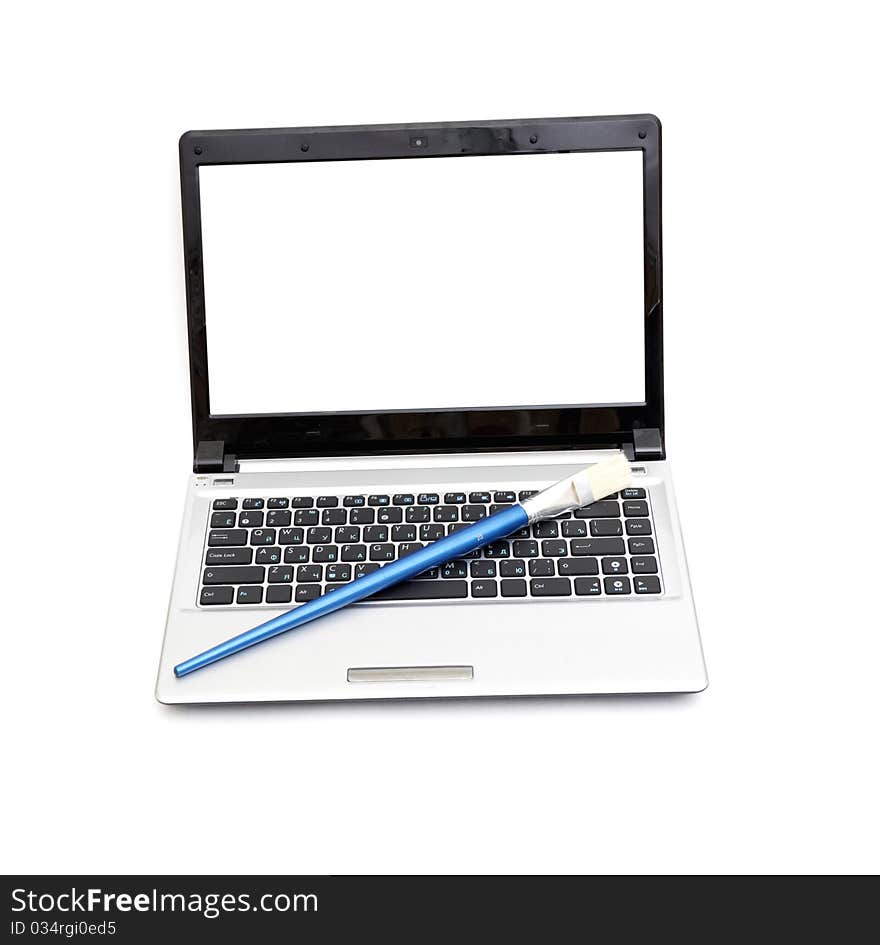 Professional Laptop isolated on white background with empty space