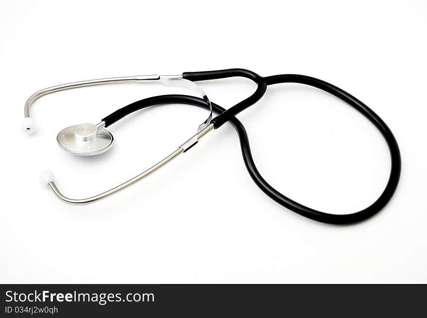 A Doctor's stethoscope on a white background with space for text