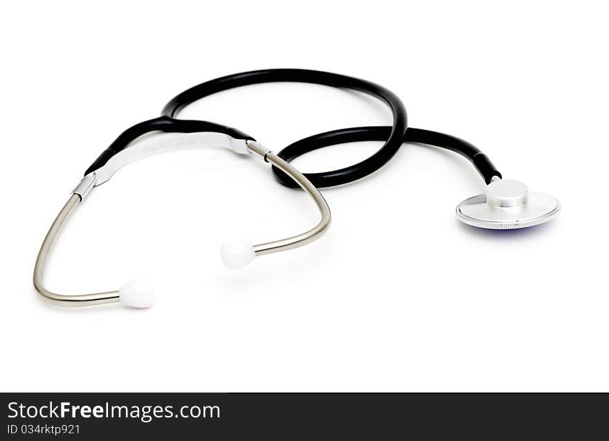 A Doctor's stethoscope on a white background with space for text